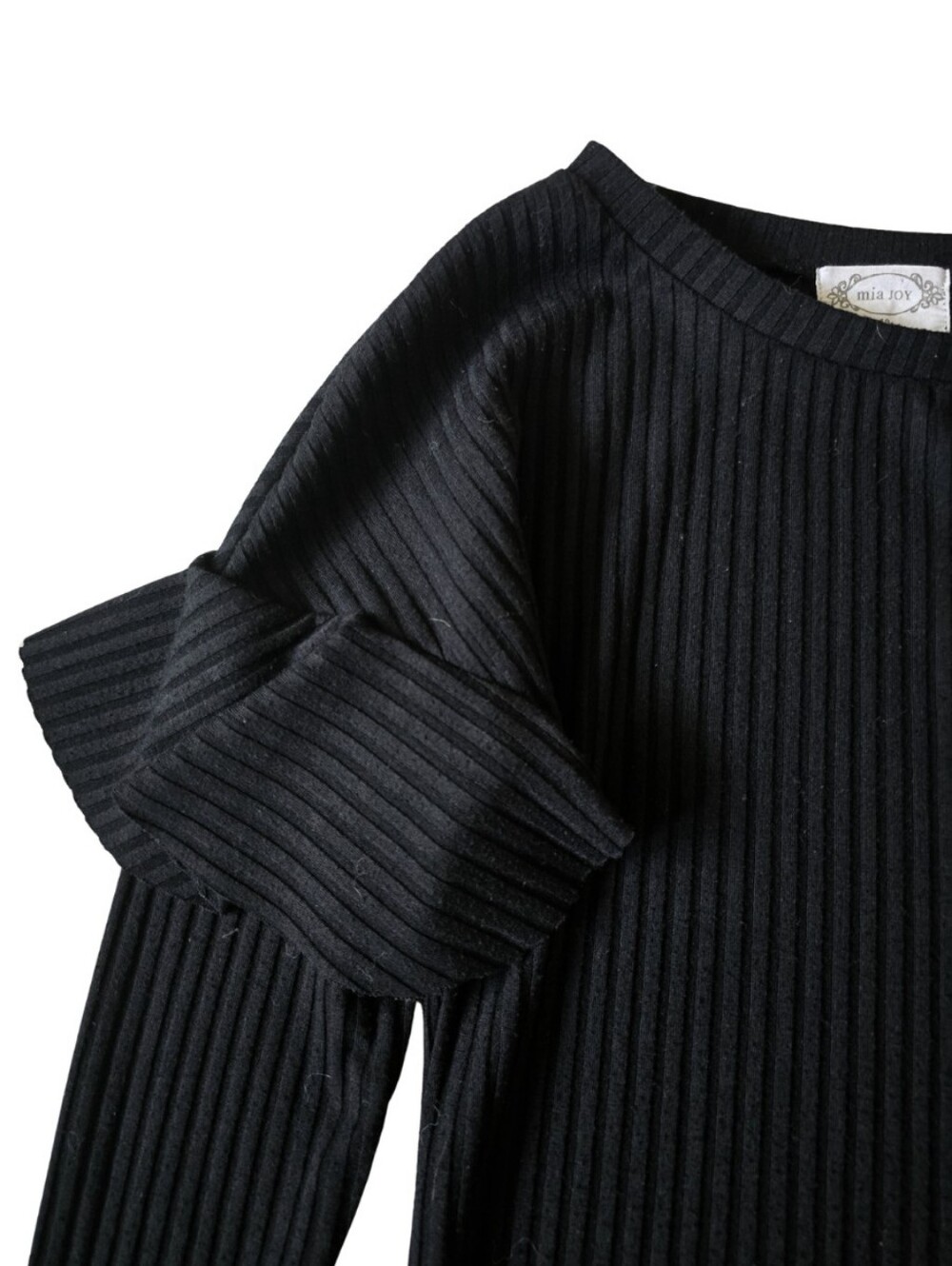 Mia Joy By Joyfolie Asymmetrical Ribbed Ruffle Dress Size 10 Girls Long Sleeve - Picture 3 of 4